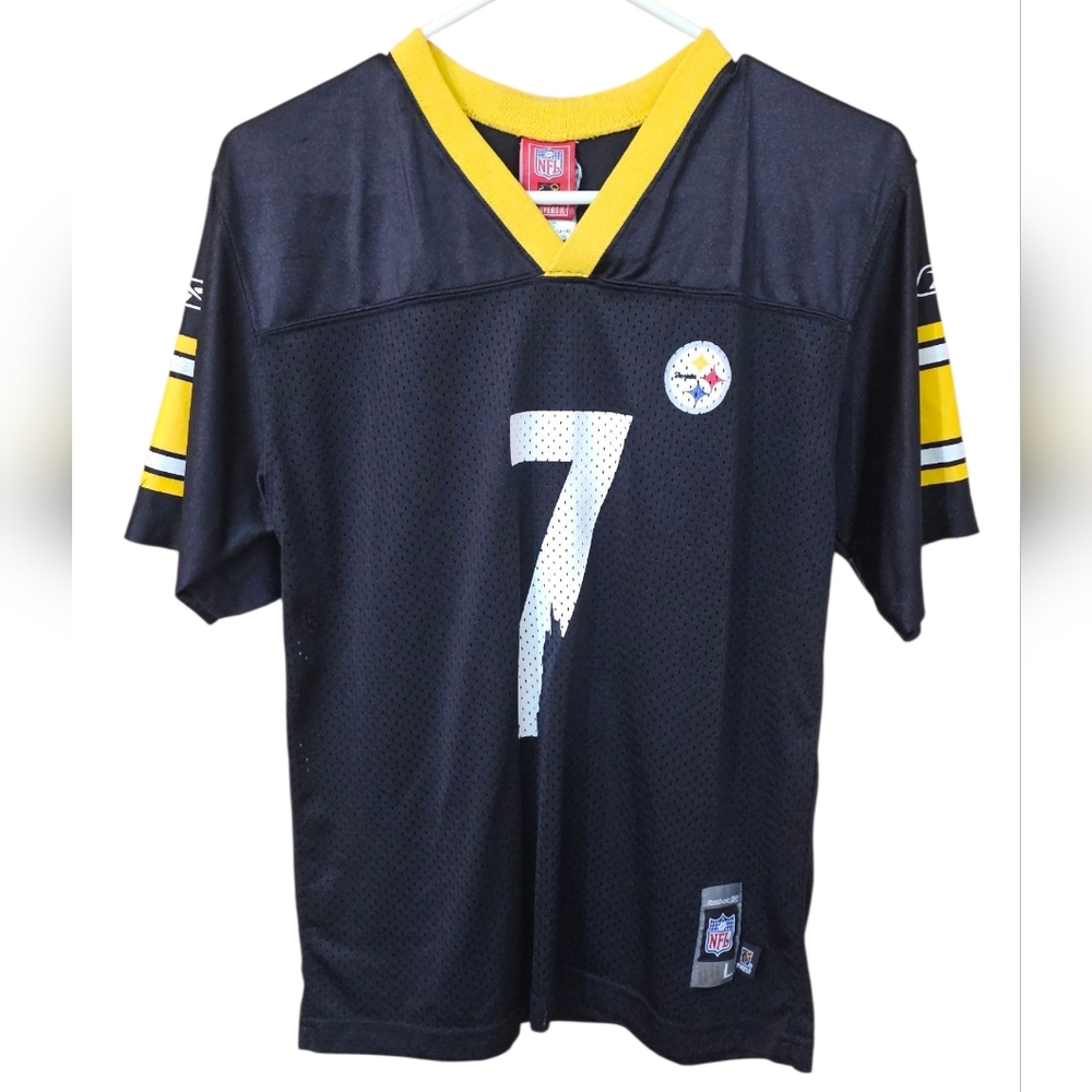 Reebok NFL Pittsburgh Steelers Ben Roethlisberger #7 Large Jersey Black